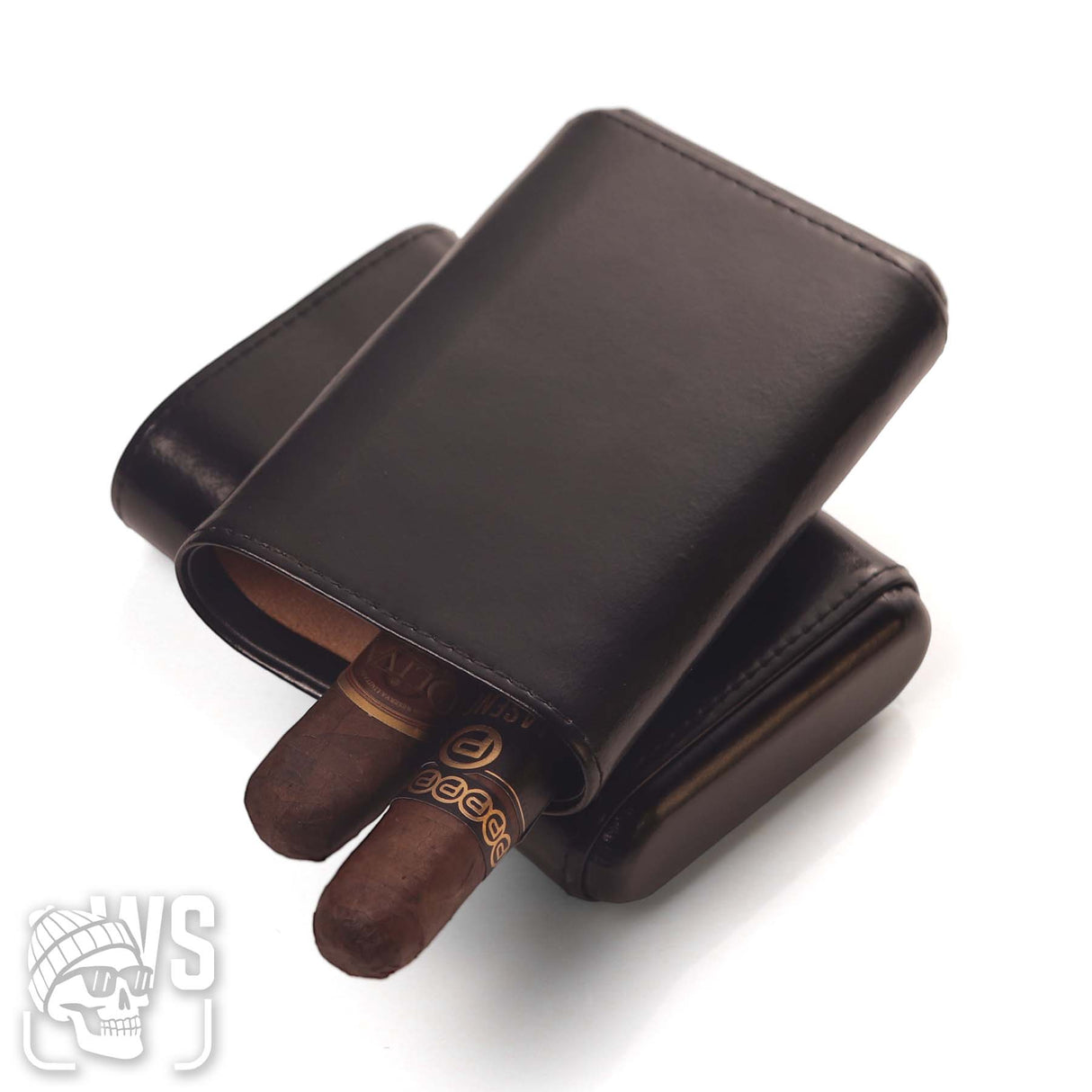 Wesmoke leather 3 cigar travel case protective leather cigar holder cigar travel case