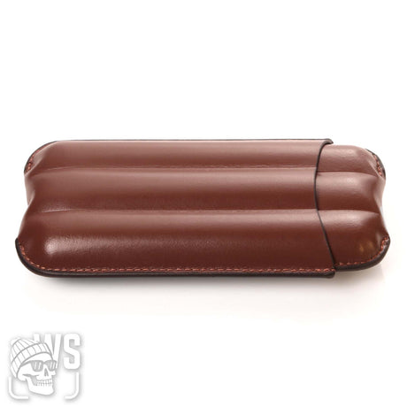 Wesmoke leather 3 cigar case brown cigar travel case