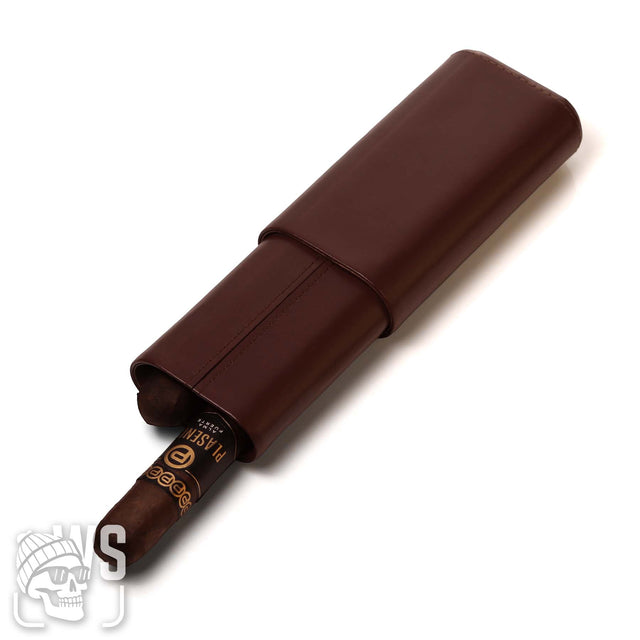 Wesmoke.com leather cigar travel case brown cigar travel case