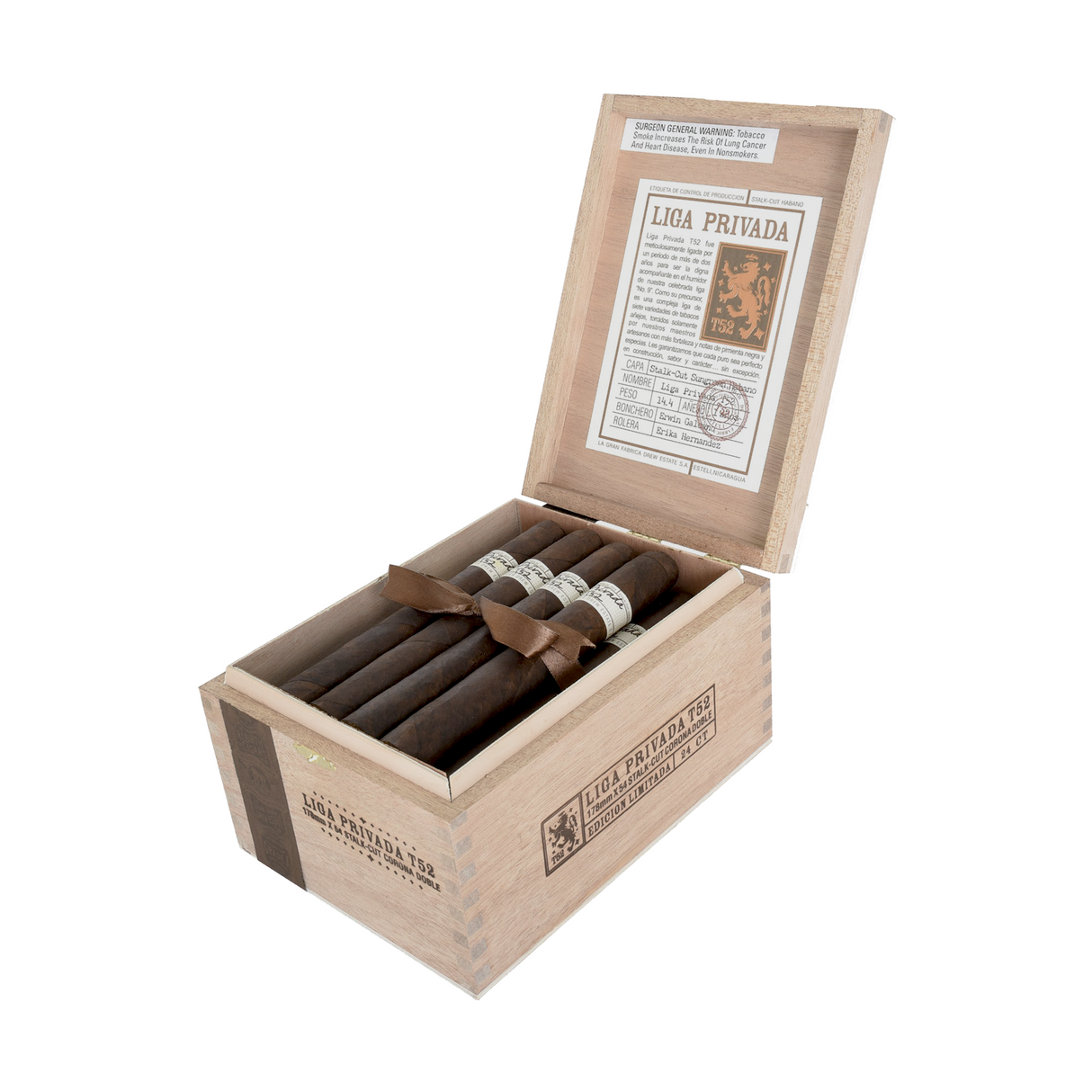 Drew Estate liga privada t52 corona doble 7 x 54 box of 24 robusto cigar