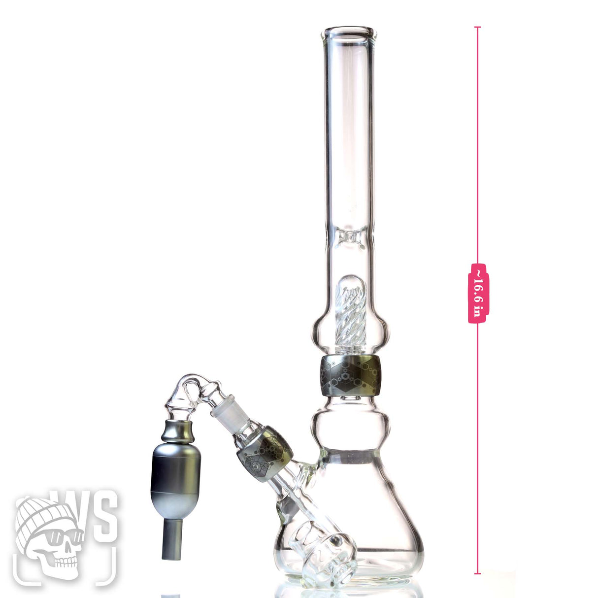 ELECTRIC HEAVY GLASS BEAKER BONG WITH SPIRAL COIL PERC
