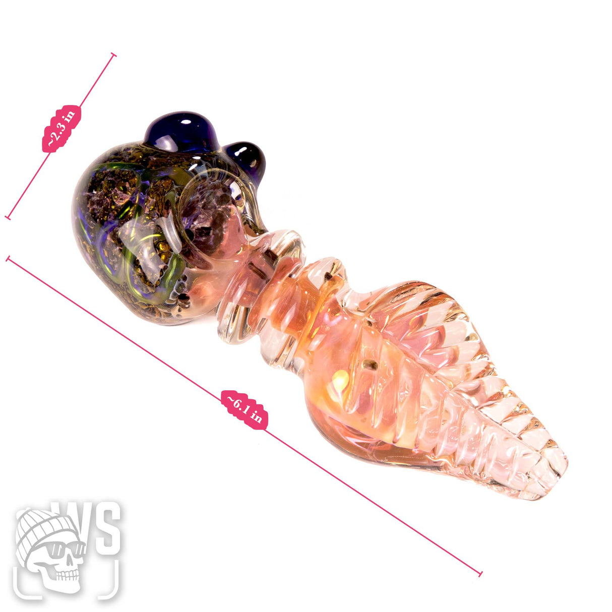 GLASS TURTLE HAND PIPE WITH LEAF BODY DESIGN
