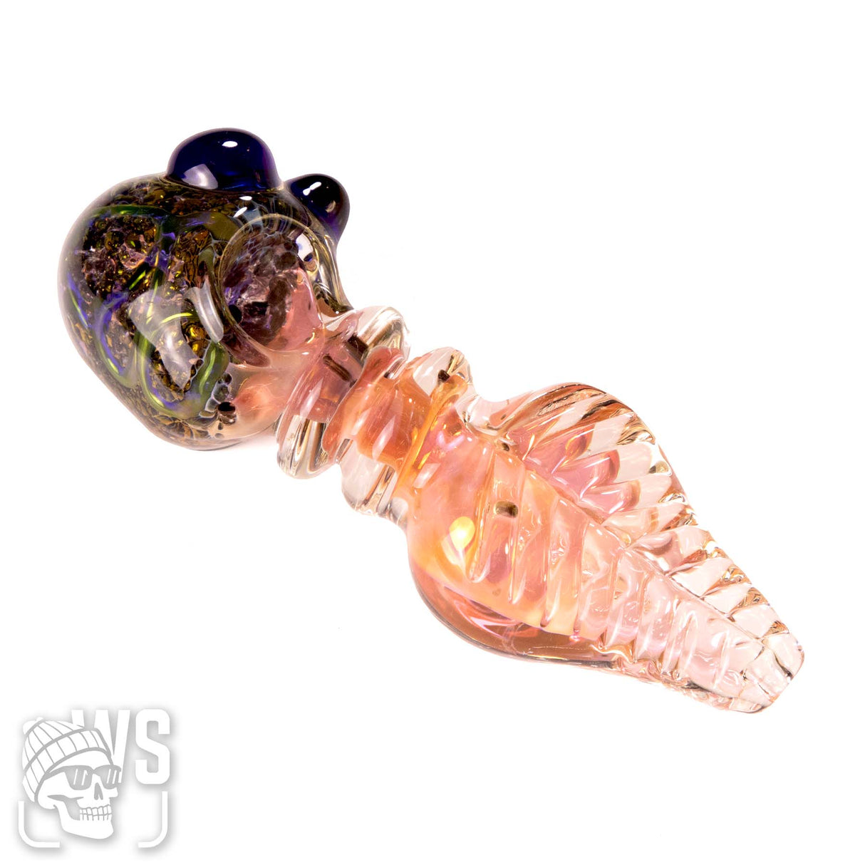 GLASS TURTLE HAND PIPE WITH LEAF BODY DESIGN