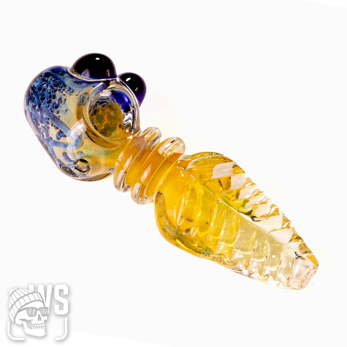 GLASS TURTLE HAND PIPE WITH LEAF BODY DESIGN