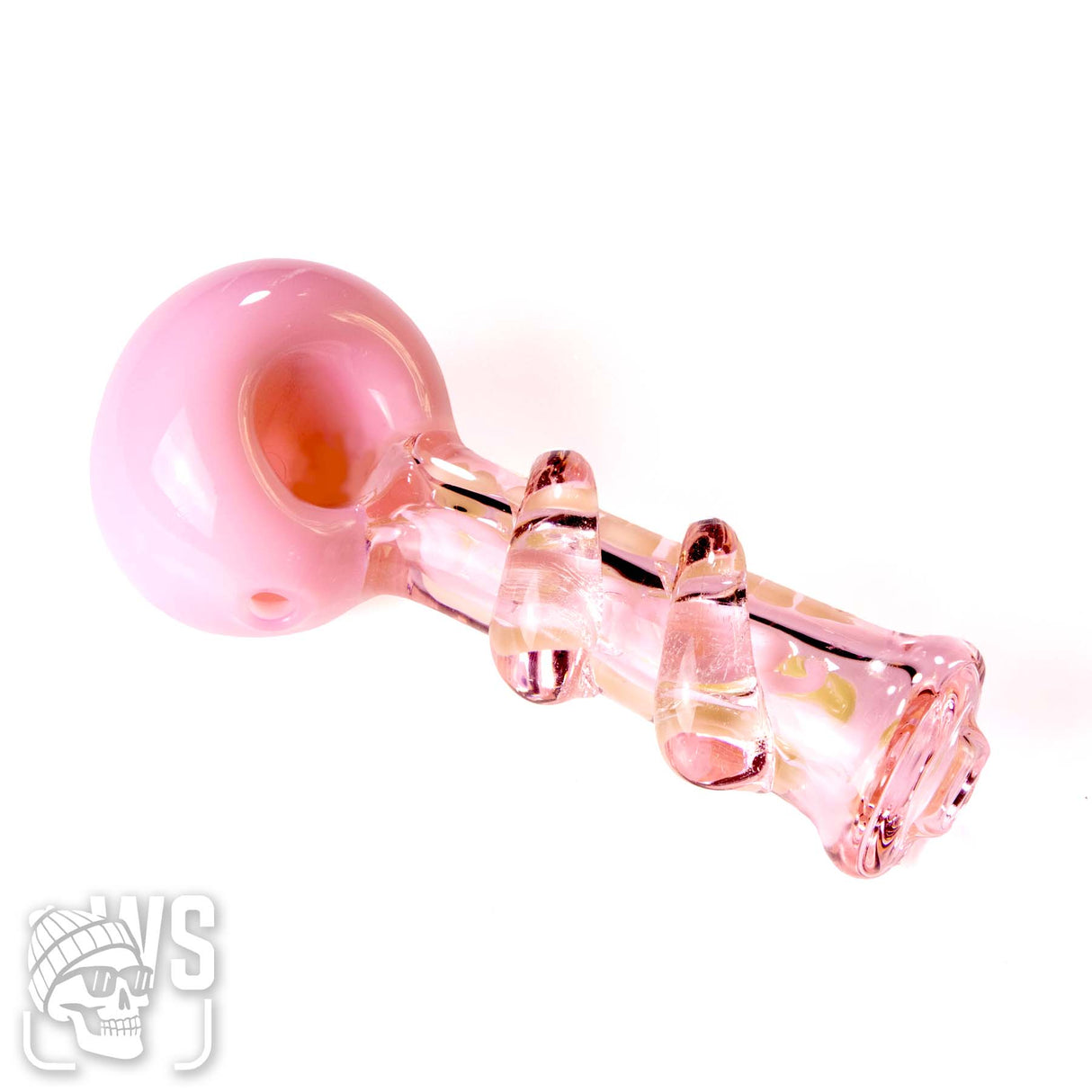THICK GLASS SPOON GIRLY PIPE WITH CLEAR MARBLE HAND GRIP
