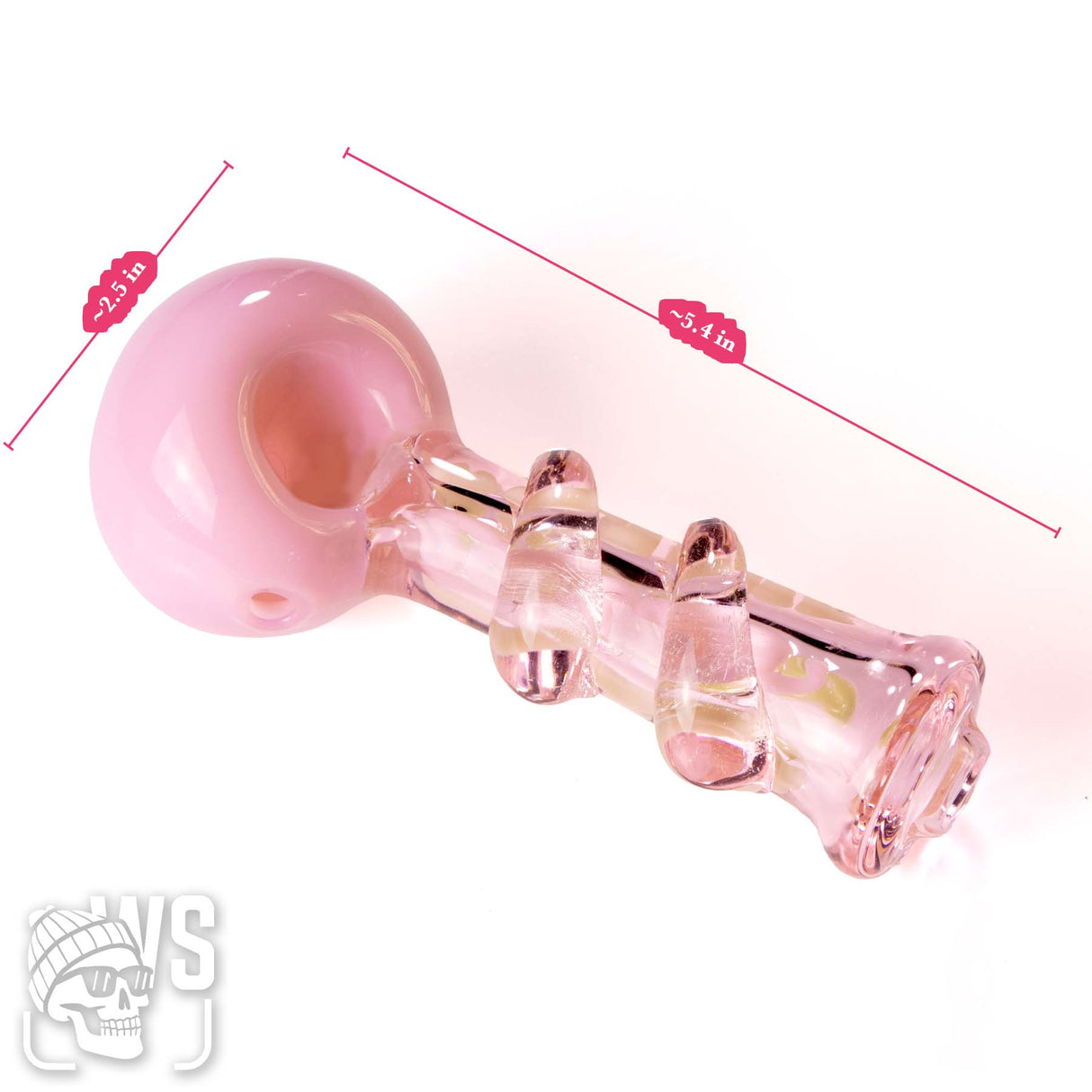 THICK GLASS SPOON GIRLY PIPE WITH CLEAR MARBLE HAND GRIP