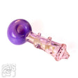 WeSmoke.com Thick Glass Spoon Girly Pipe with Clear Marble Hand Grip Purple Girly Pipes