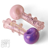 THICK GLASS SPOON GIRLY PIPE WITH CLEAR MARBLE HAND GRIP
