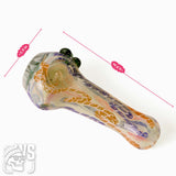 COLOR FUMED TWISTED GLASS SPOON PIPE