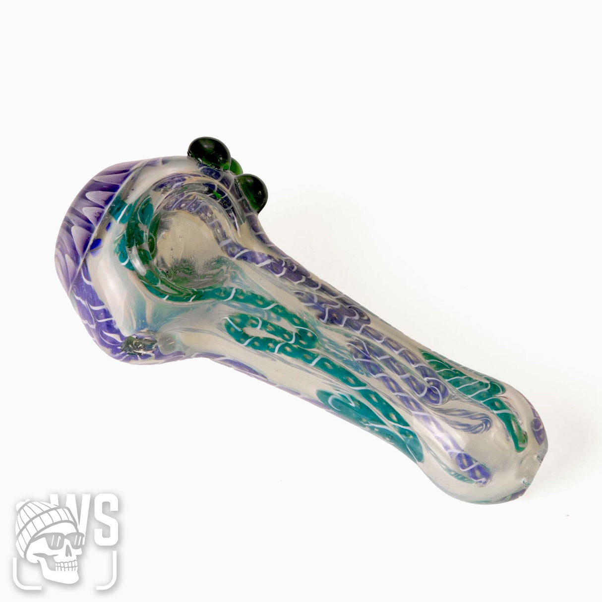 COLOR FUMED TWISTED GLASS SPOON PIPE