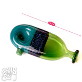 GLASS SPOON PIPE WITH GLITTER BAND DESIGN