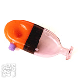 GLASS SPOON PIPE WITH GLITTER BAND DESIGN