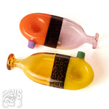 GLASS SPOON PIPE WITH GLITTER BAND DESIGN