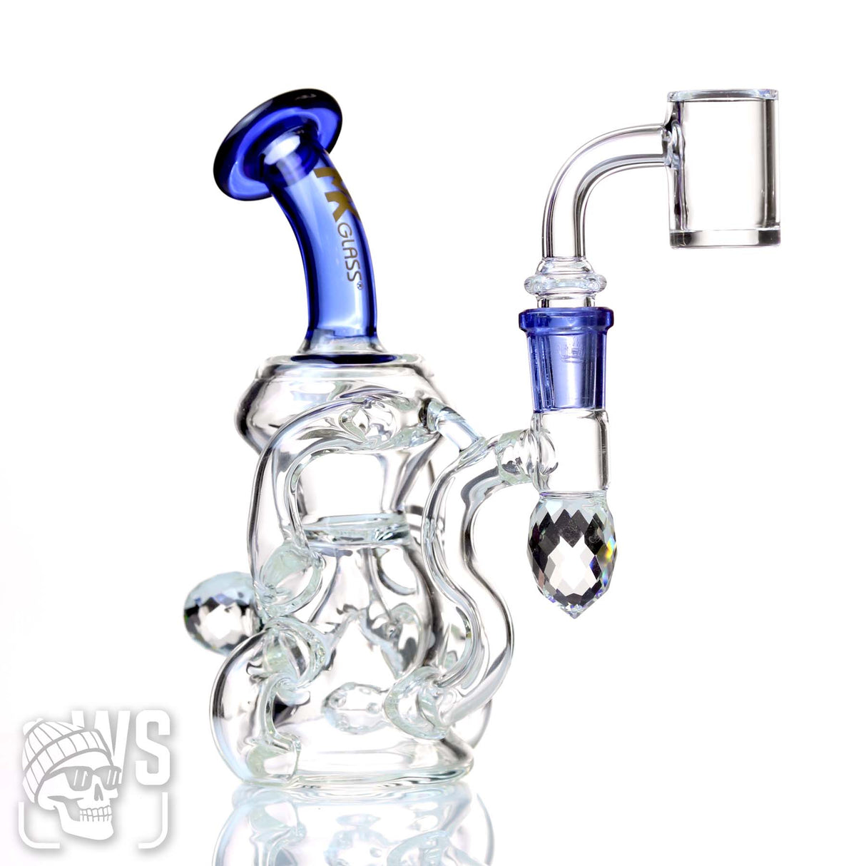 KV GLASS SCIENTIFIC RECYCLER DAB RIG WITH QUARTZ BANGER