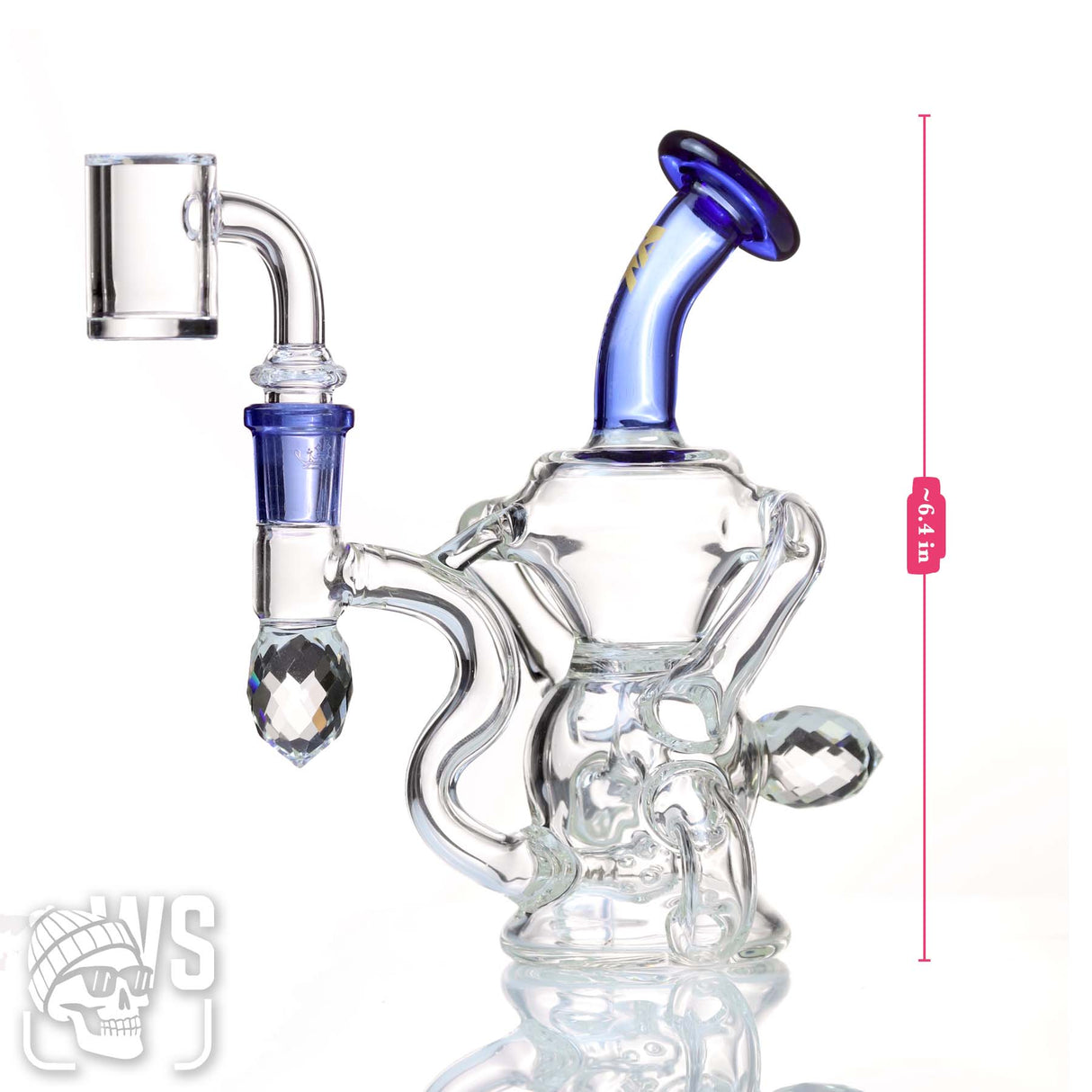 KV GLASS SCIENTIFIC RECYCLER DAB RIG WITH QUARTZ BANGER