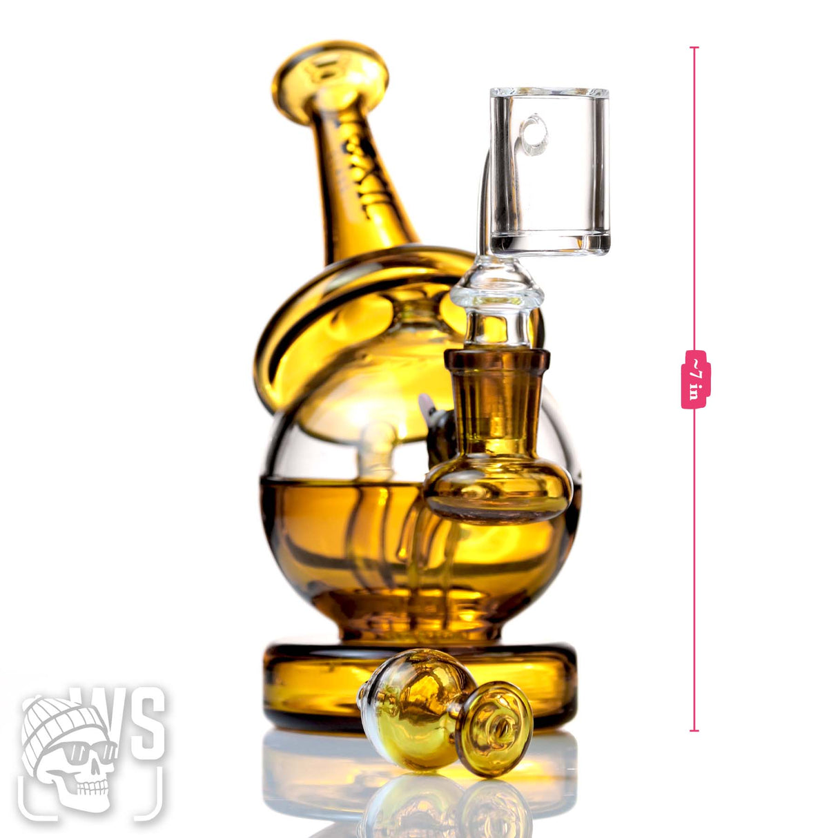 GLASS SCIENTIFIC RECYCLER DAB RIG WITH SPHERICAL BASE