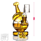 GLASS SCIENTIFIC RECYCLER DAB RIG WITH SPHERICAL BASE