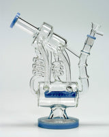 10" Milky Blue Vortex Cyclone Recycler Smoking Water Pipe Hookah Bubbler Bong