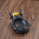 Cartoon Cow Ashtray anti Fly Ash Car Cigar Ashtray Home Living Room Large Capacity Ceramic Ashtray Creative Home Decoration