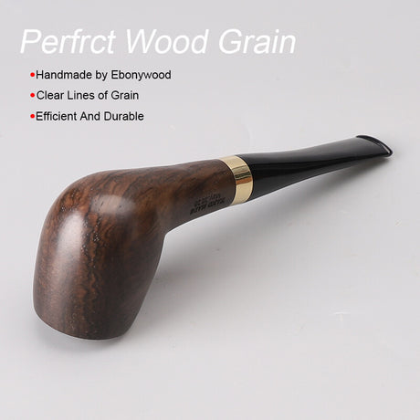 MUXIANG Ebony Wooden Smoking Pipe 9Mm Filter Straight Stem Tobacco Pipe 10 Tools