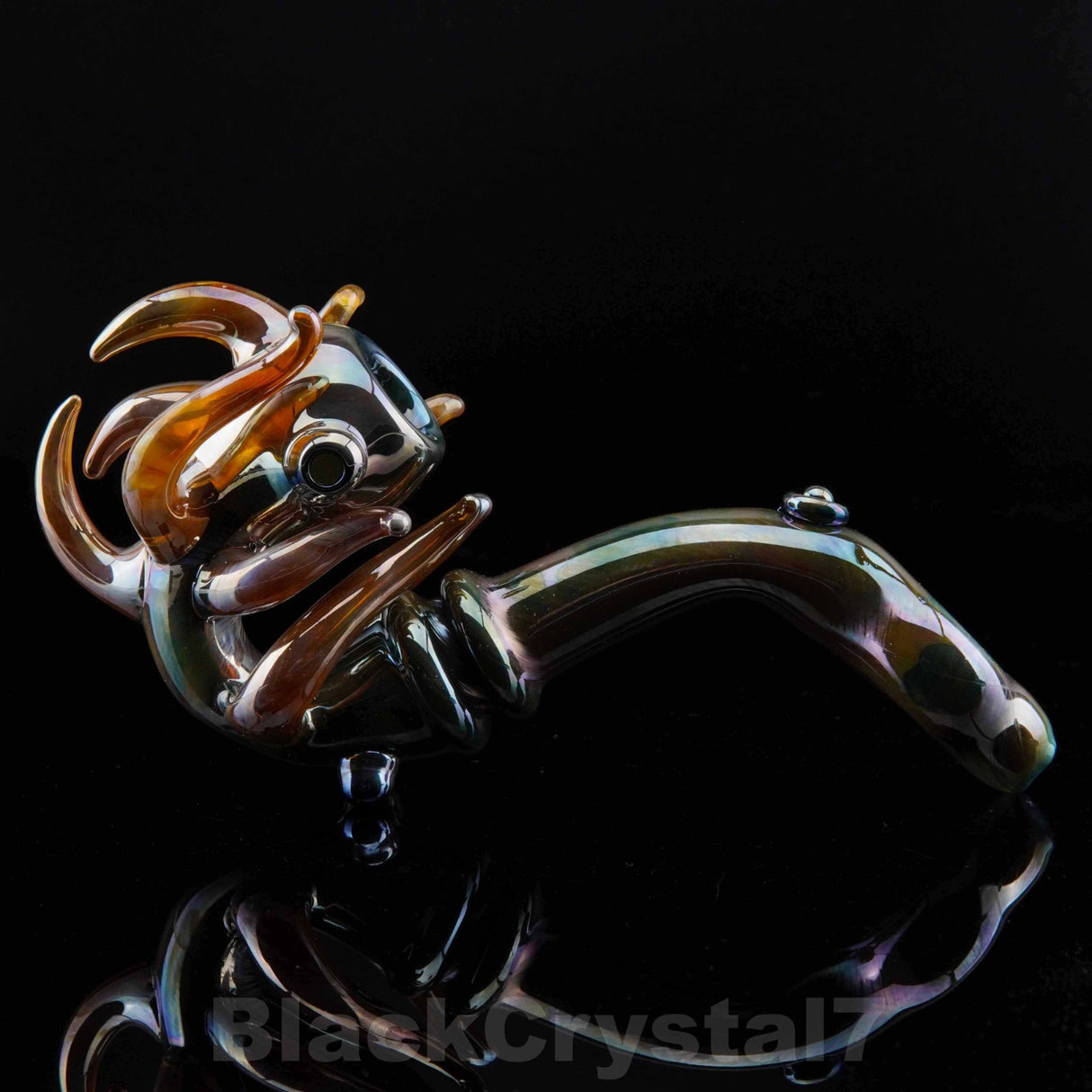 8" Handmade Metallic Flame Gandalf Sherlock Tobacco Smoking Bowl Glass Pipes