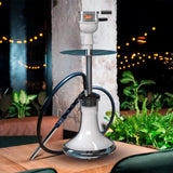 M. ROSENFELD PREMIUM SILVER SILICONE HOOKAH HOSE WITH ALUMINUM MOUTHPIECE