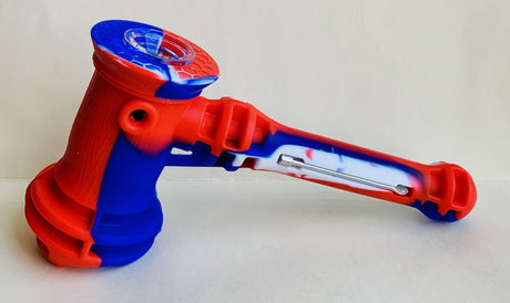 7.5 Inch Long Silicone Hammer Bubbler Tobacco Hookah Water Pipe