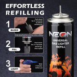 NEON 5X REFINED BUTANE LIGHTER GAS REFILL – UNIVERSAL, 300 ML (4 PACK)