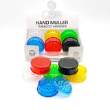 3-LAYER PLASTIC TOBACCO & HERB GRINDER – 60 MM, RANDOM COLOR