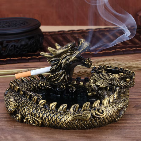 Creative Design Unique Portable Living Room Ashtray for Car Interior Home Frame Dragon Ashtray as Gift for Friends