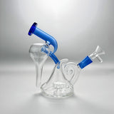 7'' Glass Bong Recycler Tornado Perc Smoking Water Pipe Hookah Bubbler W/Bowl