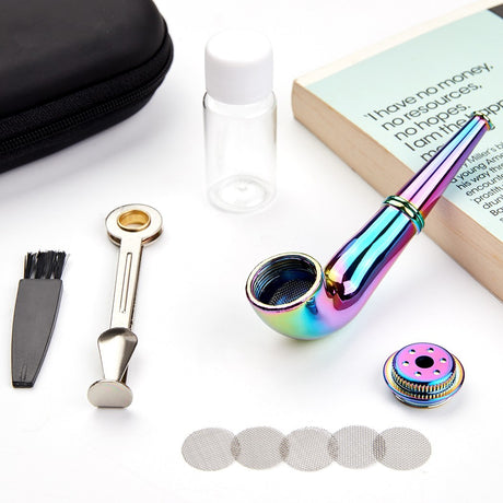 (Pack of 2) 3.5" Metal Detachment Tobacco Smoking Pipe with Cap & Box Hand Pipes