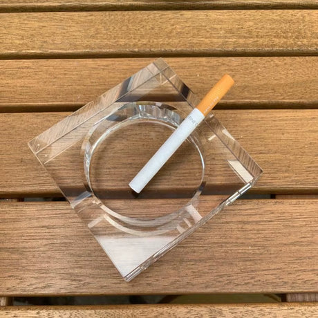 Crystal Glass Ash Tray Black/ Gold/Tranparent Square Shape Ashtray Cigar Smoking Accessory Household Office KTV Smoking Supply