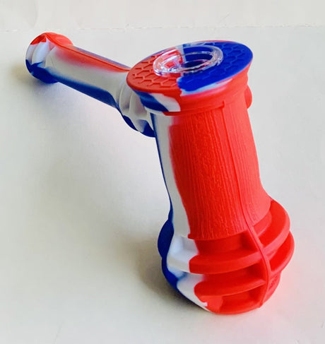 7.5 Inch Long Silicone Hammer Bubbler Tobacco Hookah Water Pipe
