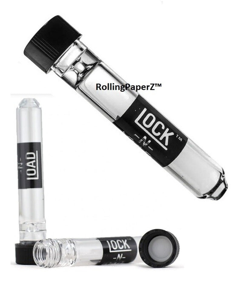 3X 'Lock N Load' Glass Chillum Tobacco Taster Pipes W/Cap 9Mm X 3" Length