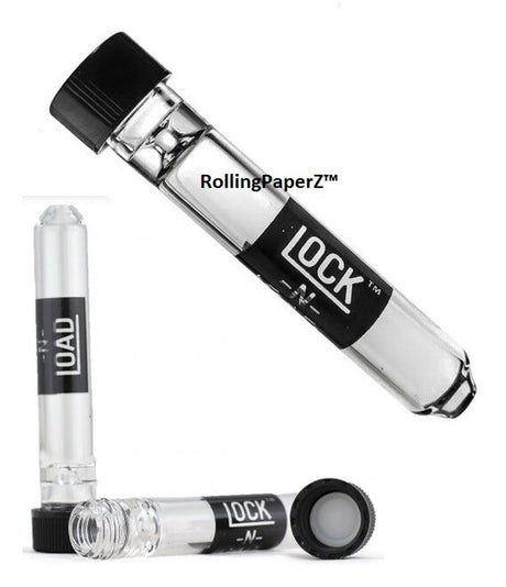 3X 'Lock N Load' Glass Chillum Tobacco Taster Pipes W/Cap 9Mm X 3" Length