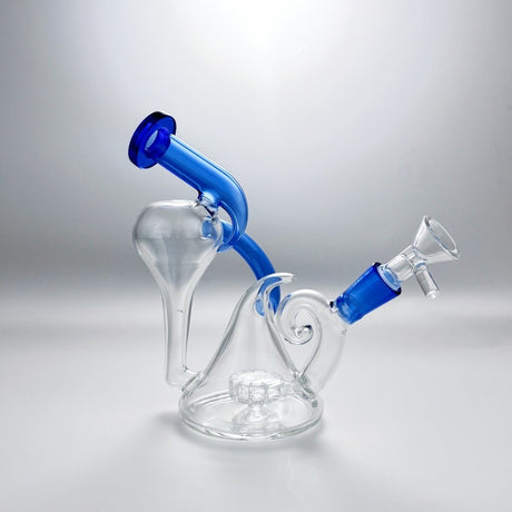 7'' Glass Bong Recycler Tornado Perc Smoking Water Pipe Hookah Bubbler W/Bowl