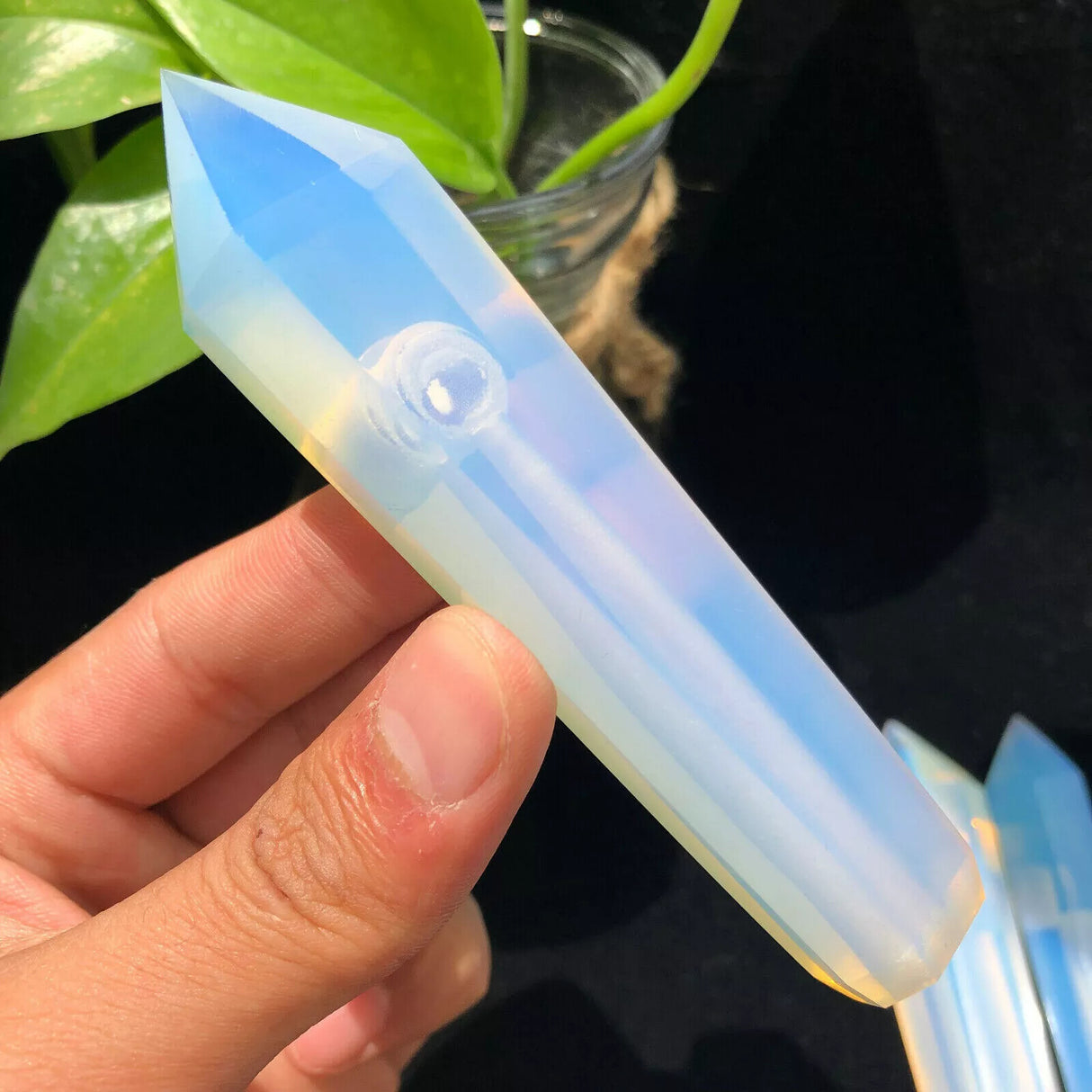 Natural Quartz Smoking Pipe Crystal Point Wand Stone Rock Obelisk Healing 1Pc