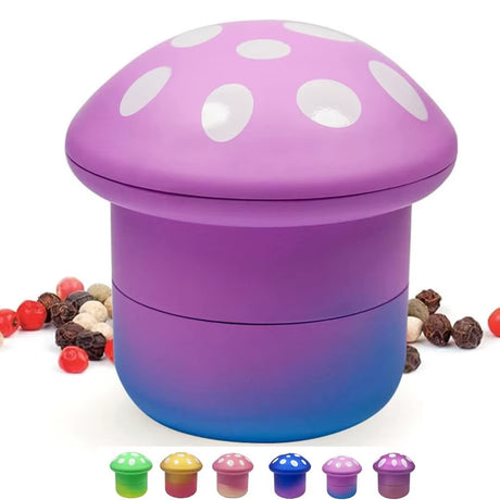 LARGE MUSHROOM-SHAPED METAL HERB & TOBACCO GRINDER – COLORFUL DESIGN