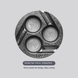 Three-Slot Retro Metal Easy-To-Clean Cigar Ashtray