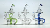 8" Sky Blue Klein Vortex Recycler Tobacco Smoking Water Pipe Hookah Bubbler Bong