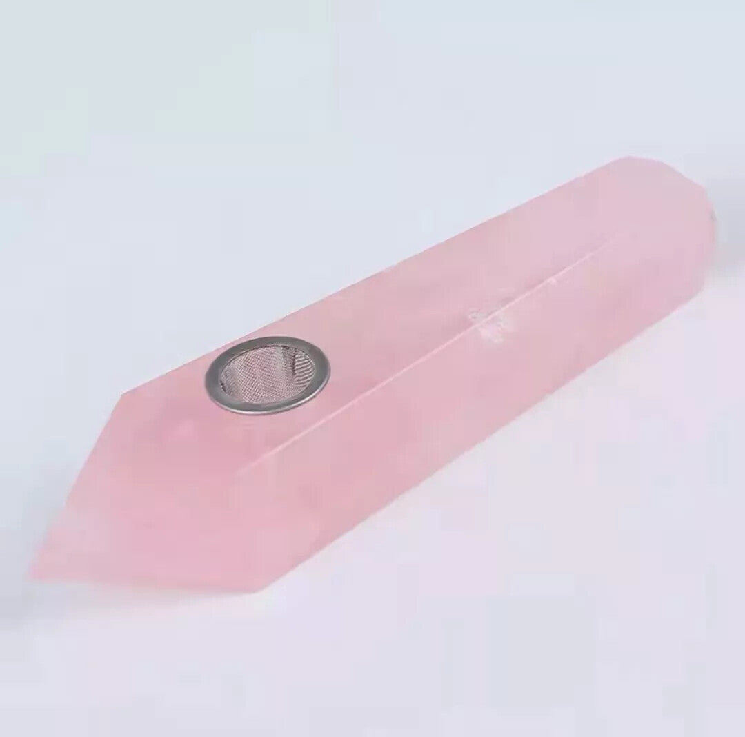 Natural Quartz Smoking Pipe Crystal Point Wand Stone Rock Obelisk Healing 1Pc