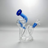7'' Glass Bong Recycler Tornado Perc Smoking Water Pipe Hookah Bubbler W/Bowl