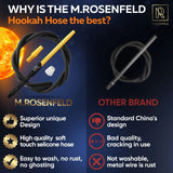 M. ROSENFELD PREMIUM GOLD SILICONE HOOKAH HOSE WITH ALUMINUM MOUTHPIECE