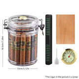 ACRYLIC CIGAR HUMIDOR JAR WITH HYGROMETER & HUMIDIFIER – HOLDS UP TO 18 CIGARS