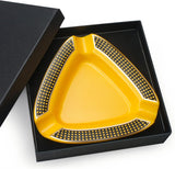 Cigar Ashtray Triangle - Large Outdoor Rest for Patio/Outside/Indoor (Yellow)