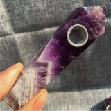 Natural Quartz Smoking Pipe Crystal Point Wand Stone Rock Obelisk Healing 1Pc