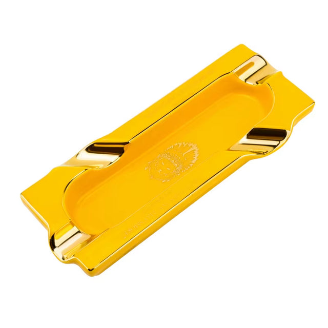 LUBINSKI Cigar Ashtray Four Cigarette Slots Ceramic Gilded Large Capacity Rectangular Lubinski Ash Tray Portable Ashtray CA-084