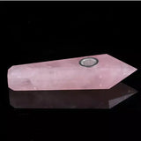 Natural Quartz Smoking Pipe Crystal Point Wand Stone Rock Obelisk Healing 1Pc