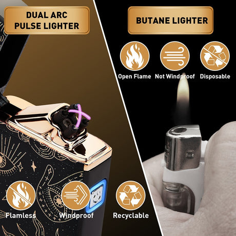 Electric Arc Lighter USB Rechargeable Windproof Flameless Plasma Lighter Gifts